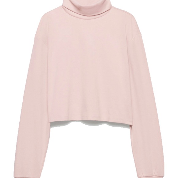 Aritzia Sunday Best Blush Turtleneck Cropped Shirt - Picture 1 of 6